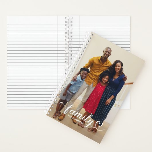 Liebe Personalisiertes Foto mit White Script Notizblock (Innen)