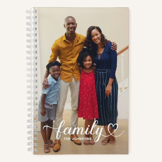 Liebe Personalisiertes Foto mit White Script Notizblock (Vorderseite)