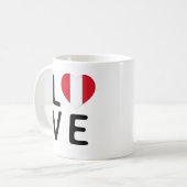 Liebe - Peru-Flagge Kaffeetasse (Vorderseite Links)