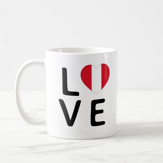 Liebe - Peru-Flagge Kaffeetasse (Links)