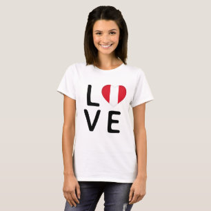 Liebe - Peru-Flagge T-Shirt