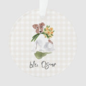 Liebe PET NAME Gingham Terrier Dog Wasserfarbe Kun Ornament (Vorderseite)