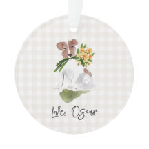 Liebe PET NAME Gingham Terrier Dog Wasserfarbe Kun