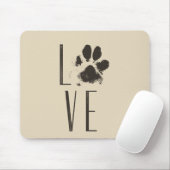 Liebe Pet Pet Print Brown Grunge Typografie Mousepad (Mit Mouse)