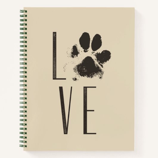 Liebe Pet Pet Print Brown Grunge Typografie Notizblock (Vorderseite)