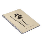 Liebe Pet Pet Print Brown Grunge Typografie Notizblock (Rechte Seite)