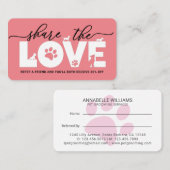 Liebe-Pet-Services-Referenzkarte freigeben Empfehlungskarte (Vorne/Hinten)