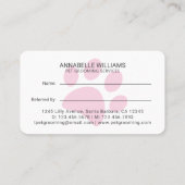 Liebe-Pet-Services-Referenzkarte freigeben Empfehlungskarte (Rückseite)