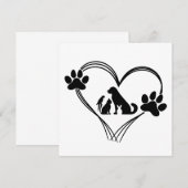 Liebe Pets Einladung (Vorne/Hinten)