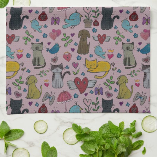 Liebe Pets Geschirrtuch (Gefaltet)