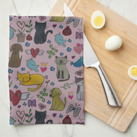 Liebe Pets Geschirrtuch (Viertel Falte)