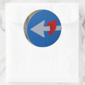 Liebe, Pfeil, Herz, Straßenschild, Graffiti, Runder Aufkleber (Tasche)