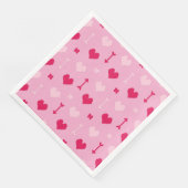 Liebe Pfeile & Blütenpapier Napkin Serviette (Ecke)
