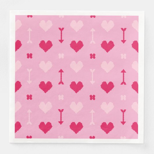 Liebe Pfeile & Blütenpapier Napkin Serviette (Vorderseite)