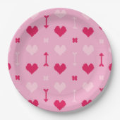 Liebe Pfeile & Blütenpapierplatte Pappteller (Vorderseite)