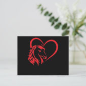 Liebe Pferd Herzstück Reiten Valentinstag Postkarte (Stehend Vorderseite)