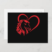 Liebe Pferd Herzstück Reiten Valentinstag Postkarte (Vorne/Hinten)