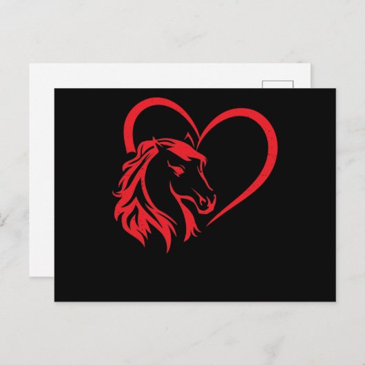 Liebe Pferd Herzstück Reiten Valentinstag Postkarte (Vorne/Hinten)