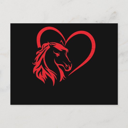 Liebe Pferd Herzstück Reiten Valentinstag Postkarte (Vorderseite)