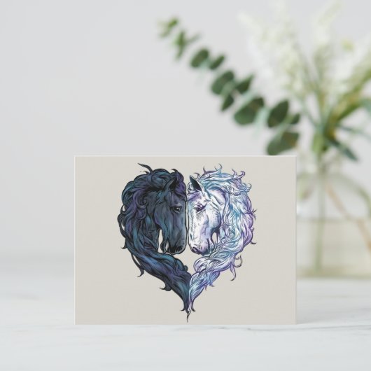 Liebe Pferd Postkarte (Stehend Vorderseite)