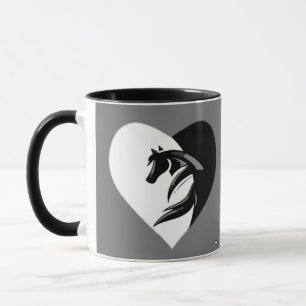 Liebe Pferde Logo mit Herz Tasse