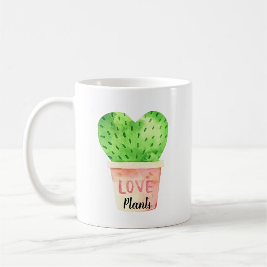 Liebe Pflanze Wasserfarbe Kaffeetasse (Links)