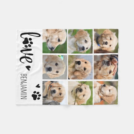 Liebe Pfosten Personalisiert 9 Fotomaterial drucke Fleecedecke (Vorderseite (Horizontal))