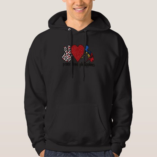 Liebe Philippinen stolz philippinische Flagge Fili Hoodie (Vorderseite)