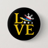 Liebe - Philippinische Flagge Typografie Kunst Button (Vorderseite)