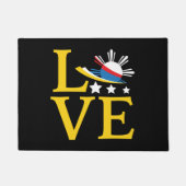 Liebe - Philippinische Flagge Typografie Kunst Fußmatte (Vorderseite)