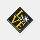 Liebe - Philippinische Flagge Typografie Kunst Serviette (Ecke)