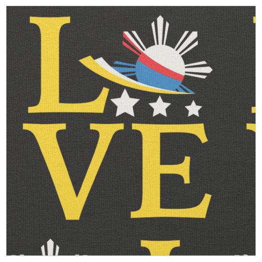 Liebe - Philippinische Flagge Typografie Kunst Stoff (Nahaufnahme)