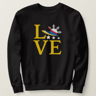 Liebe - Philippinische Flagge Typografie Kunst Sweatshirt