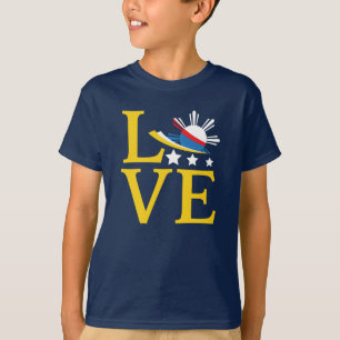 Liebe - Philippinische Flagge Typografie Kunst T-Shirt