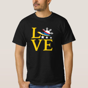 Liebe - Philippinische Flagge Typografie Kunst T-Shirt