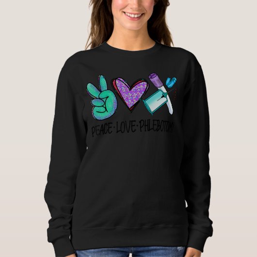 Liebe Phlebotomie Vene Phlebotomist Leopard Sweatshirt (Vorderseite)