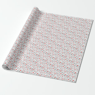 Liebe-Phrasen, Doodle-Herzen, Valentinmuster. Geschenkpapier