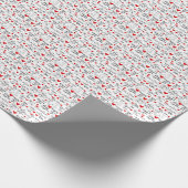 Liebe-Phrasen, Doodle-Herzen, Valentinmuster. Geschenkpapier (Ecke)