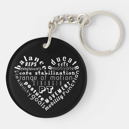 Liebe Physikalische Therapie Herzwort Kunst Schlüsselanhänger (Rückseite)