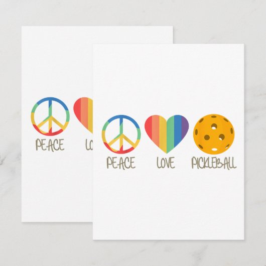 Liebe Pickleball Begleitkarte (Vorne/Hinten)
