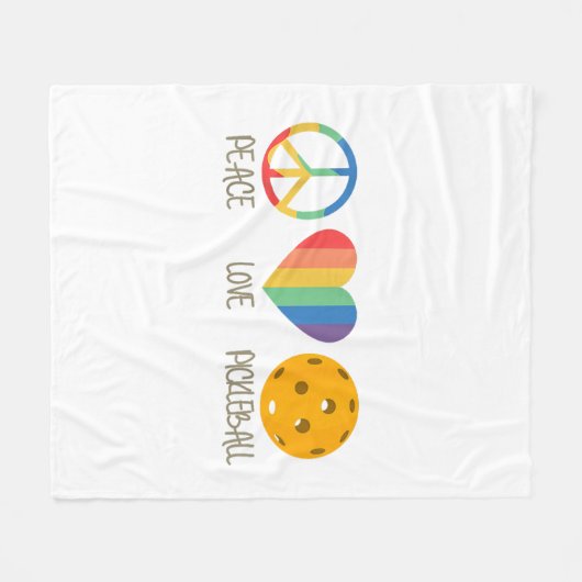 Liebe Pickleball Fleecedecke (Vorderseite (Horizontal))