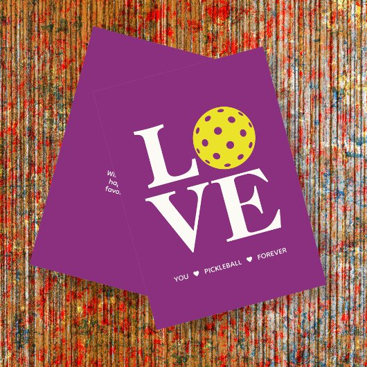 "LIEBE, Pickleball, Forever" Himbeerkarte Feiertagskarte