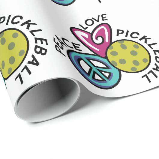 Liebe Pickleball Geschenkpapier (Rolleneckpunkt)