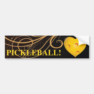 Liebe Pickleball! Herz-Autoaufkleber mit Strudel Autoaufkleber