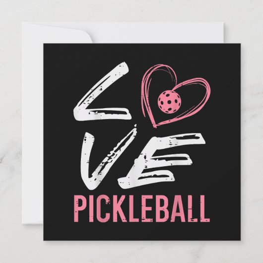 Liebe Pickleball Herzstück Pickle Ball Girl Einladung (Rückseite)