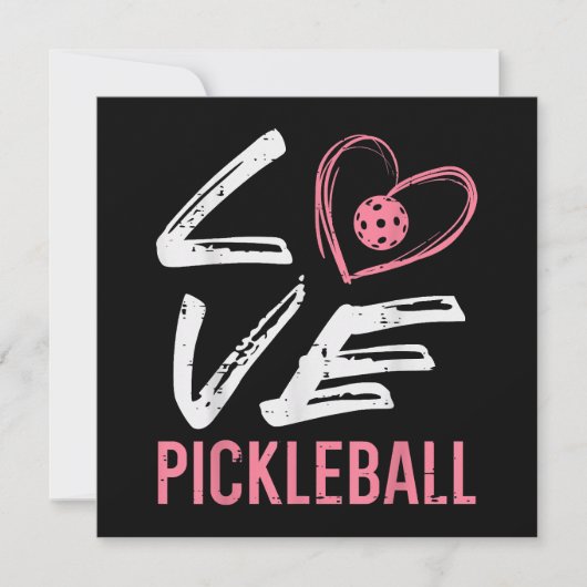 Liebe Pickleball Herzstück Pickle Ball Girl Einladung (Vorderseite)
