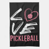 Liebe Pickleball Herzstück Pickle Ball Girl Geschirrtuch (Vertikal)