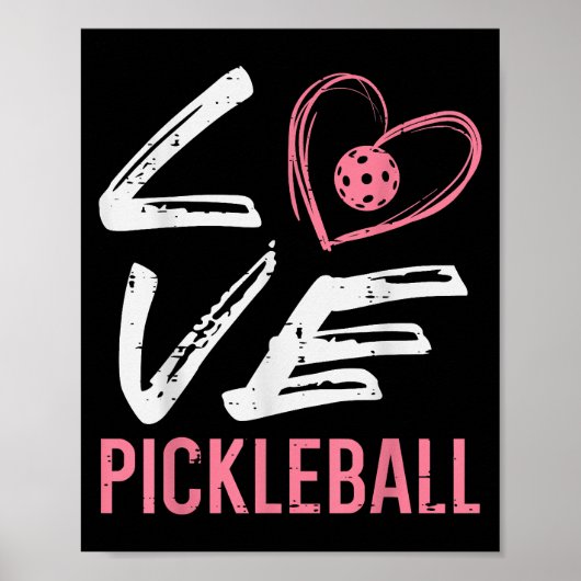 Liebe Pickleball Herzstück Pickle Ball Girl Poster (Vorne)
