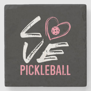 Liebe Pickleball Herzstück Pickle Ball Girl Steinuntersetzer