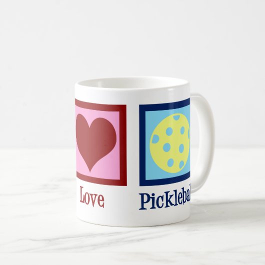 Liebe Pickleball Kaffeetasse (VorderseiteRechts)